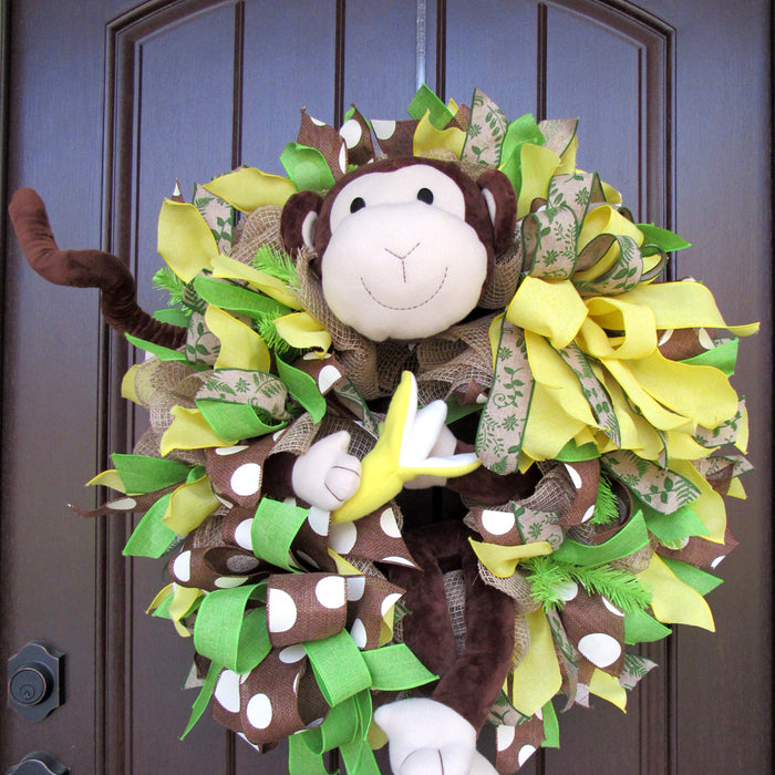 2017 Monkey Ruffle Wreath Tutorial