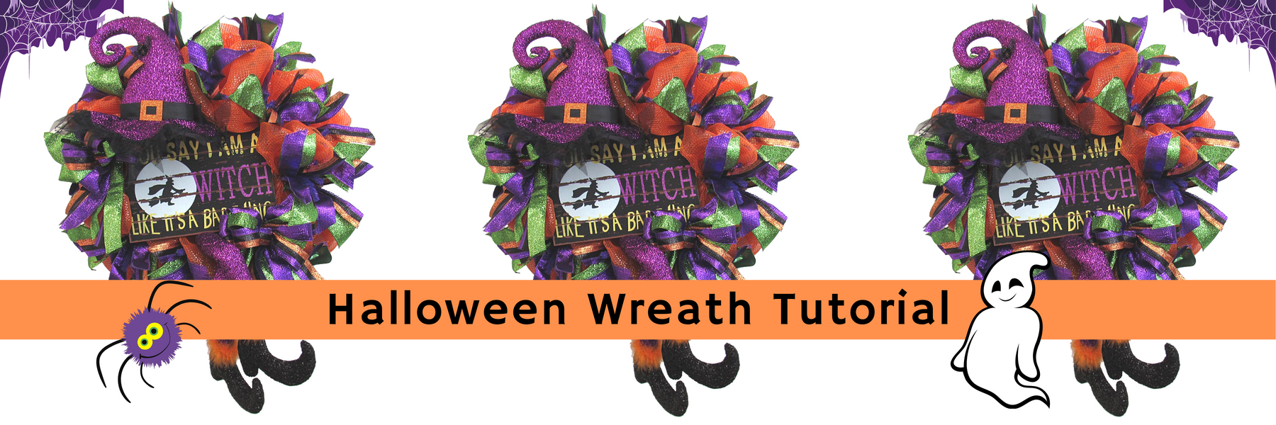 Witch Hat & Legs Halloween Wreath Tutorial