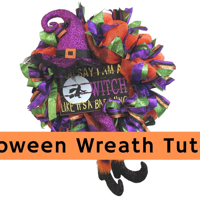 Witch Hat & Legs Halloween Wreath Tutorial