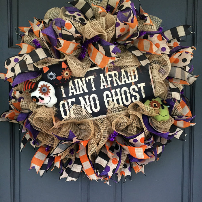 I Ain't Afraid of No Ghost Wreath Tutorial
