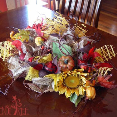 Autumn Centerpiece Made from Scraps