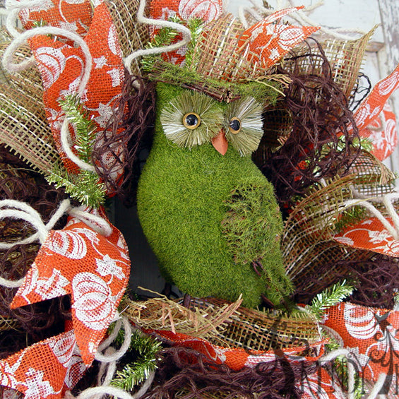 Autumn Wreath with Mossy Owl Tutorial