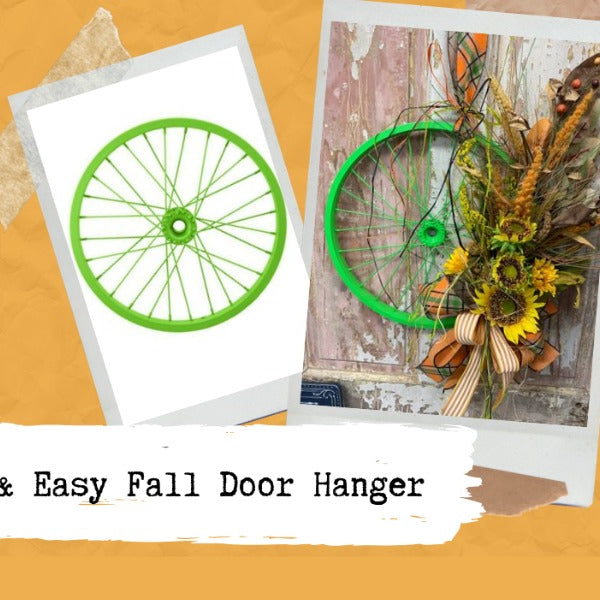 Quick & Easy Fall Bicycle Wheel Door Hanger
