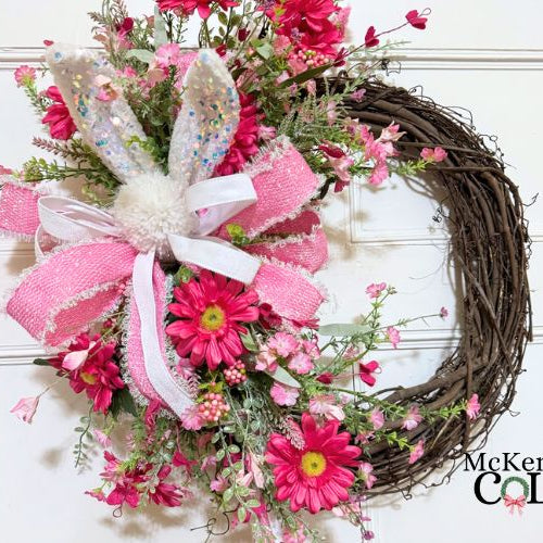 bunny ears and floral grapevine wreath tutorial