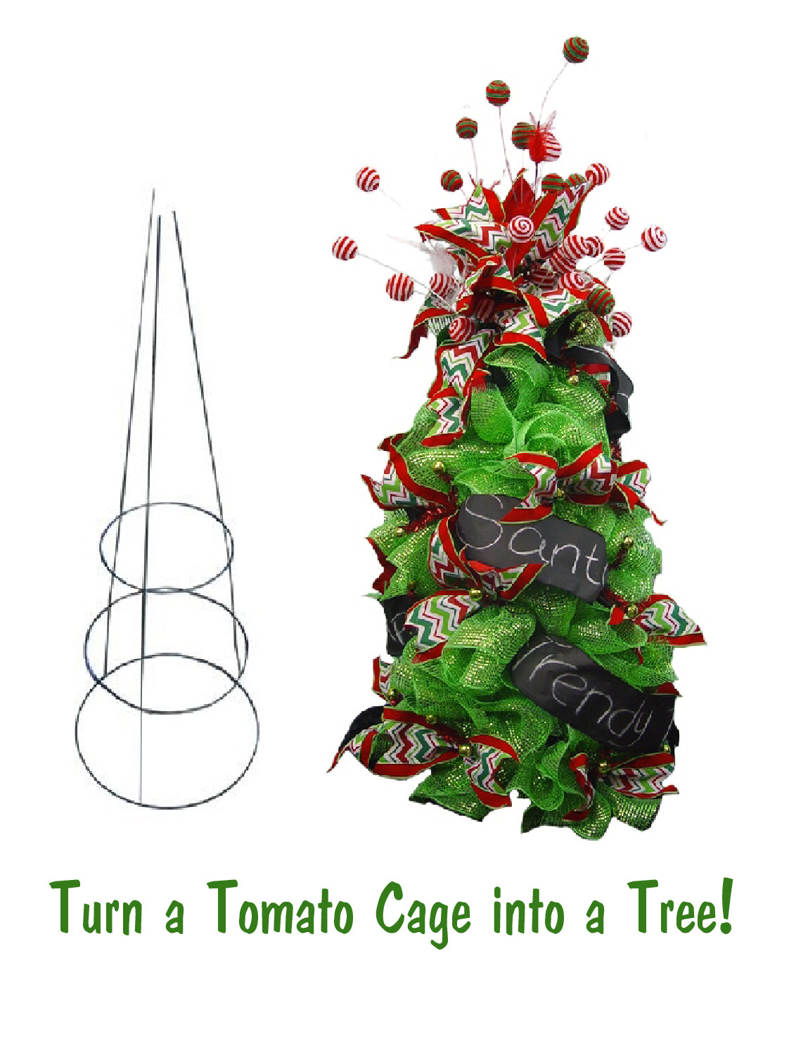 Turn a Tomato Cage into a Christmas Tree!