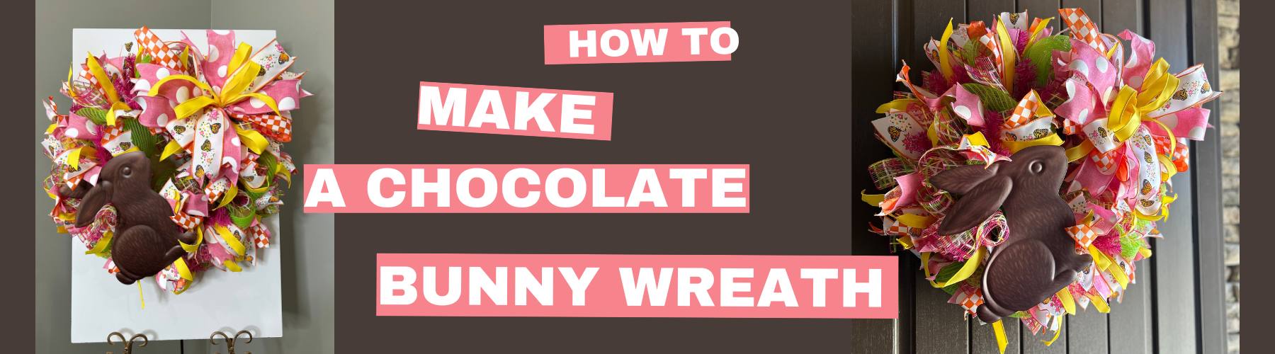 how to make a chocolate bunny wreath deco mesh wreath tutorial