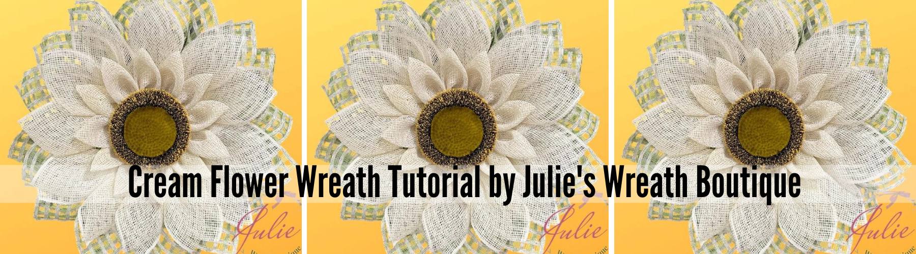 flower wreath tutorial with poly burlap mesh