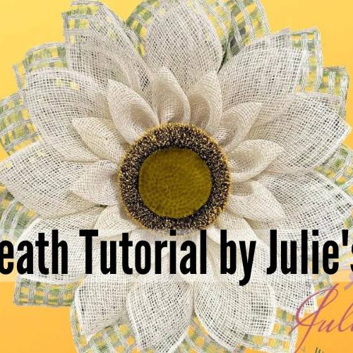flower wreath tutorial with poly burlap mesh