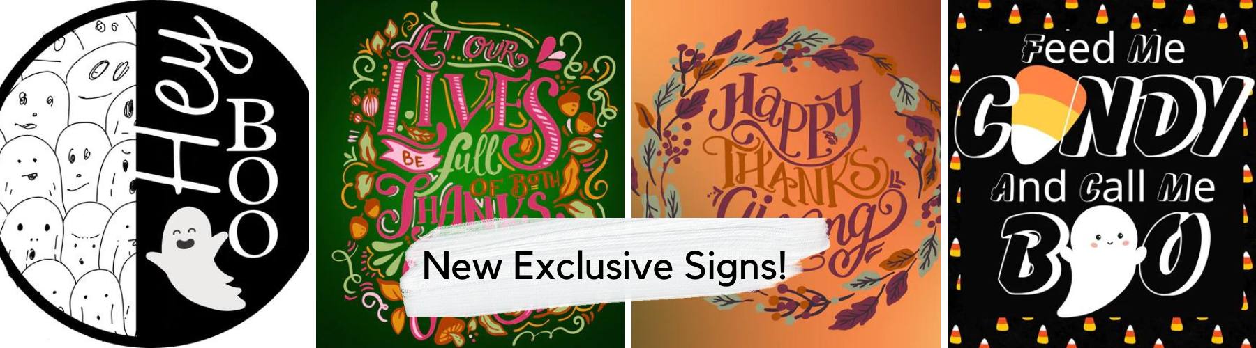 new exclusive trendy tree fall and halloween signs