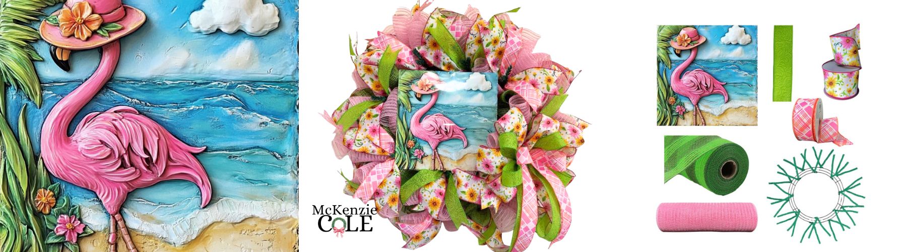 mesh wreath tutorial with cute exclusive flamingo sign from trendy tree
