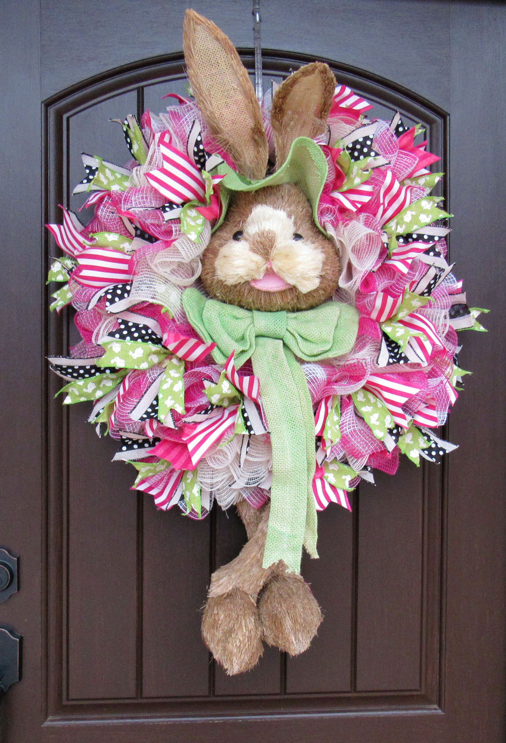 Green Bunny Head & Legs Wreath Tutorial Facebook Live
