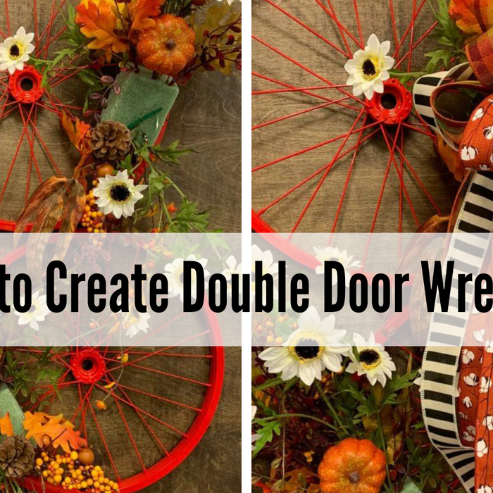 how to create double door wreaths using a bicycle wheel