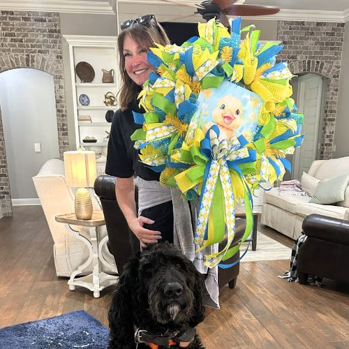 joyful chick deco mesh wreath tutorial