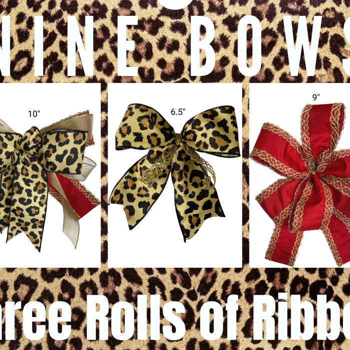 9 Bows from 3 Rolls of Ribbon!