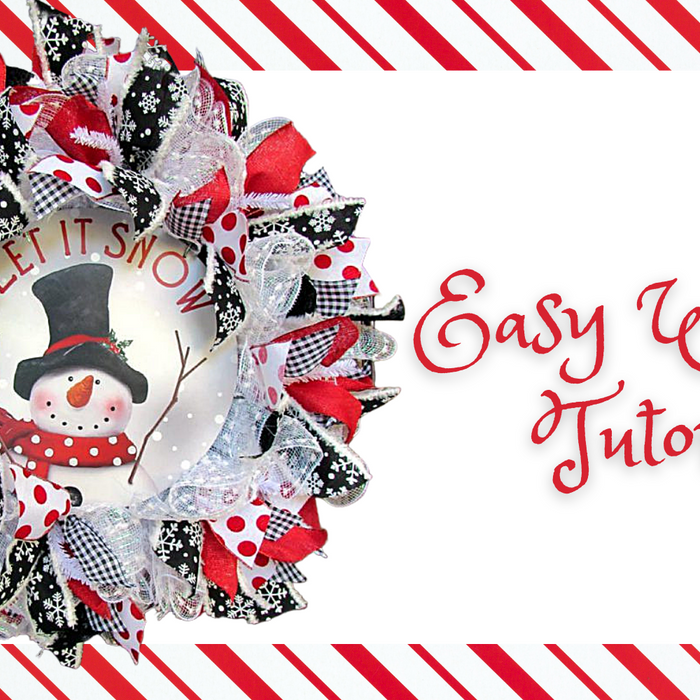 easy ruffle wreath tutorial, christmas, wreath, snowman wreath, let it snow