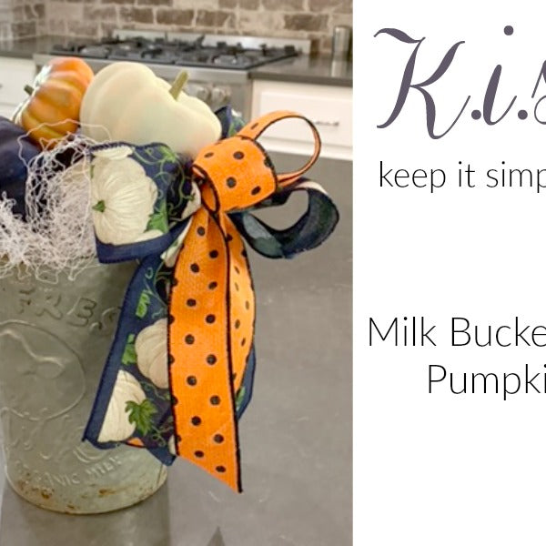 Milk Bucket with Pumpkins
