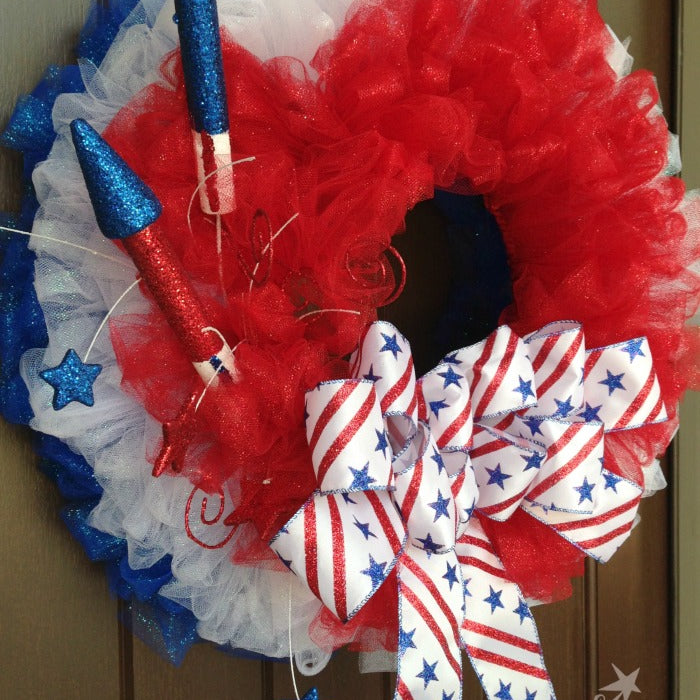 Patriotic Tulle Wreath Tutorial