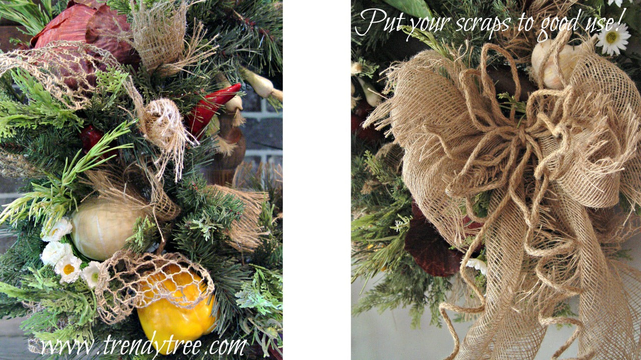 Re-Purpose Vegetable Arrangement into a New Wreath