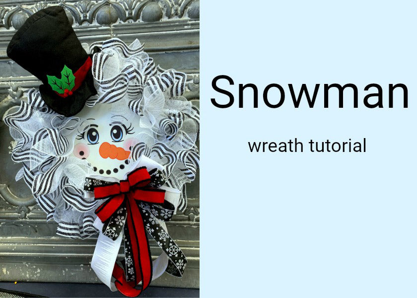 Snowman with Top Hat Wreath Tutorial