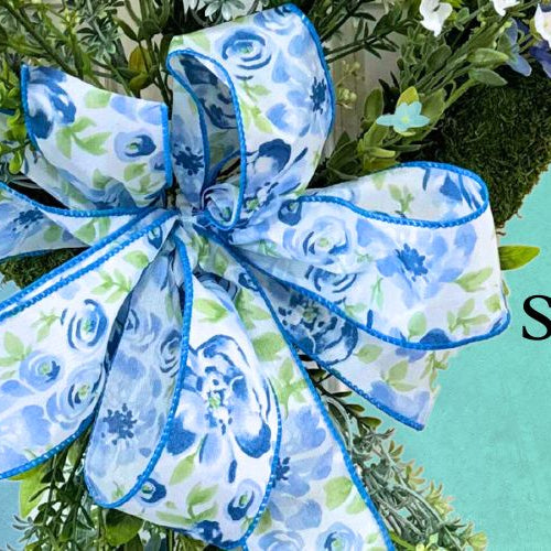 spring wreath on a moss base