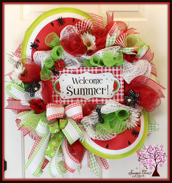 Watermelon Wreath by Sugar Tree Decor