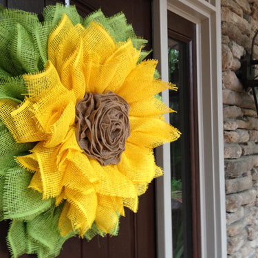 Sunflower Wreath with Ribbon Rose Center Tutorial