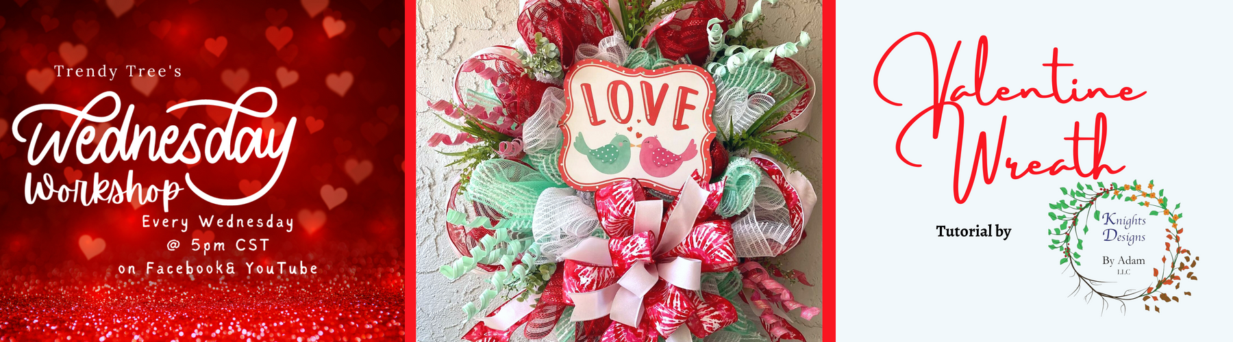 valentine wreath with love bird sign