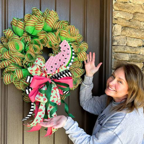 deco mesh watermelon wreath