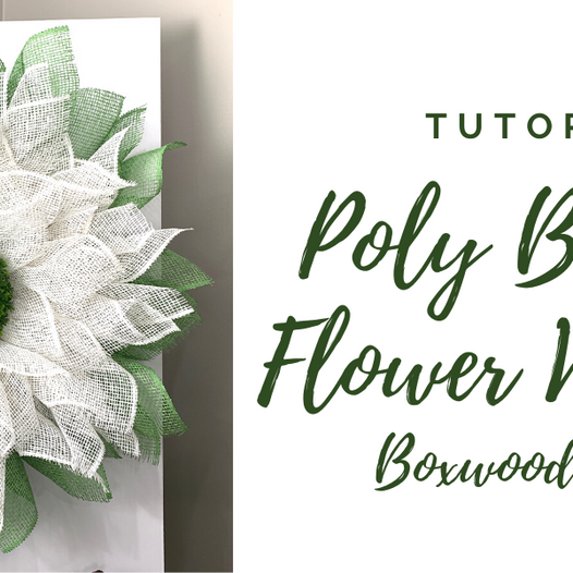 Poly Burlap Flower Wreath with Boxwood Center Tutorial