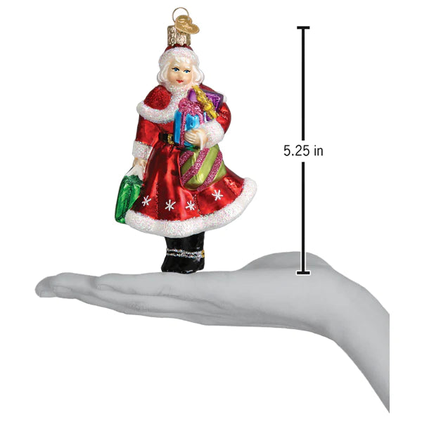 Mrs Claus goes Shopping Ornament Old World Christmas 10245