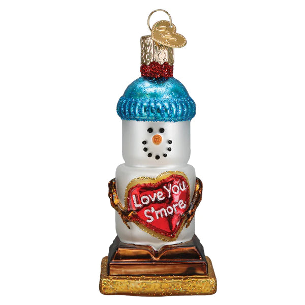 Love You S'more Snowman Old World Christmas Ornament 24223