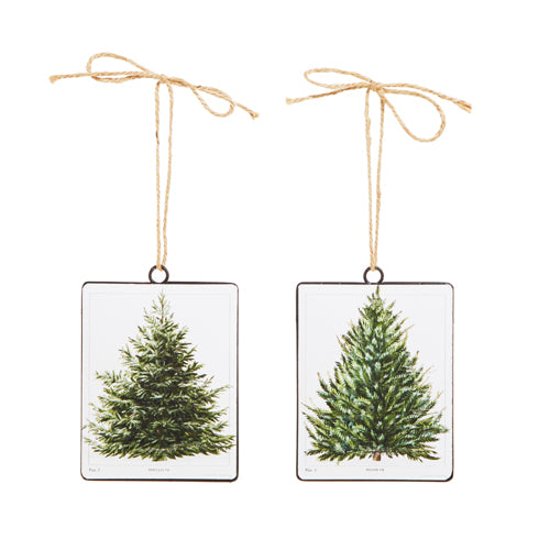 5.5" Set of Two Fir Tree Disc Ornament 4321318