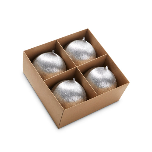 4" Box of Silver Satin Ball Ornaments 4332734