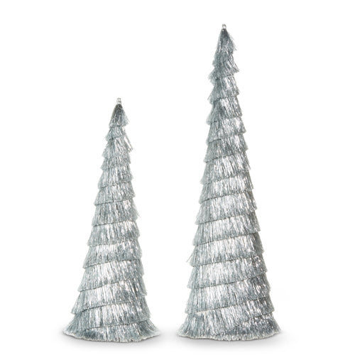 24" Silver Tinsel Trees 4334055