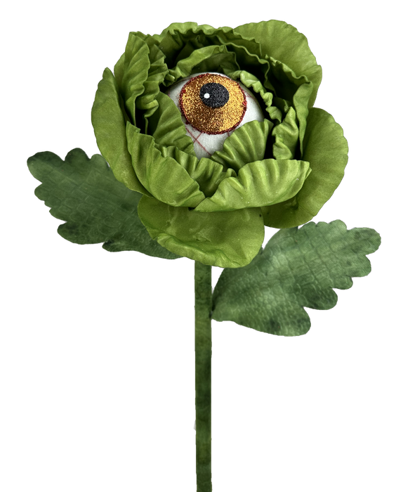 The 24" by 7" Green Eyeball Flower Stem (57141GN) is perfect for adding a unique touch to your decor.