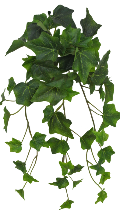 The 15 Dark Green Real Touch Mini Ivy features lush, dark green triangular leaves and trailing vines, highlighted against a plain background.