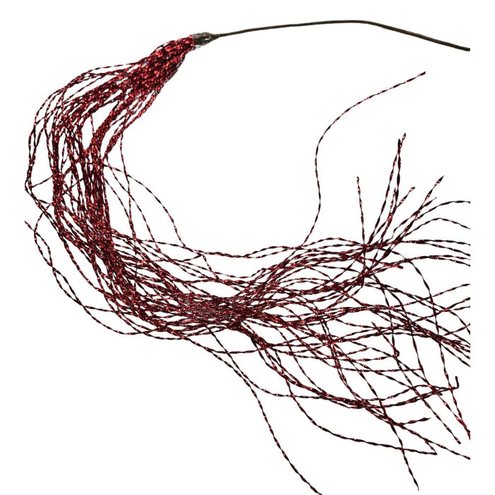 The 39 Red Metallic Stripe Hanging 82315-RD features long, thin red decorative wires fanning from one stem—ideal as a hanging decoration to add a striking accent.