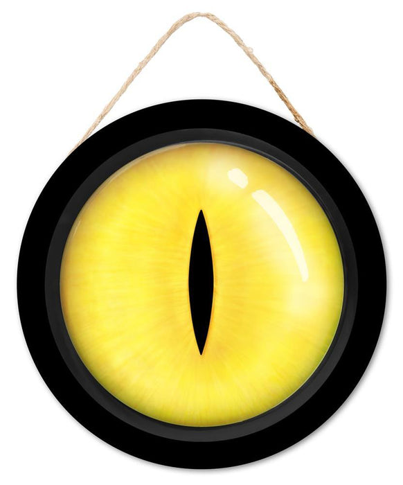 10.5"Dia Cat Eye Dome Sign Yellow/Black AP07292