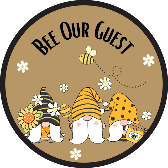10" Trendy Tree Bee Our Guest Round Metal Sign TT-112