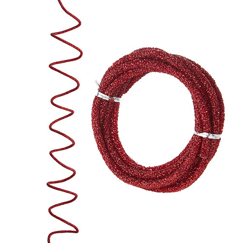 10' Red Glittered Rope Garland G4306651
