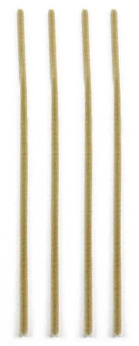 Four 12L X 6mm chenille stems in burlap color are arranged vertically on a white background, resembling the simplicity of rustic decor.