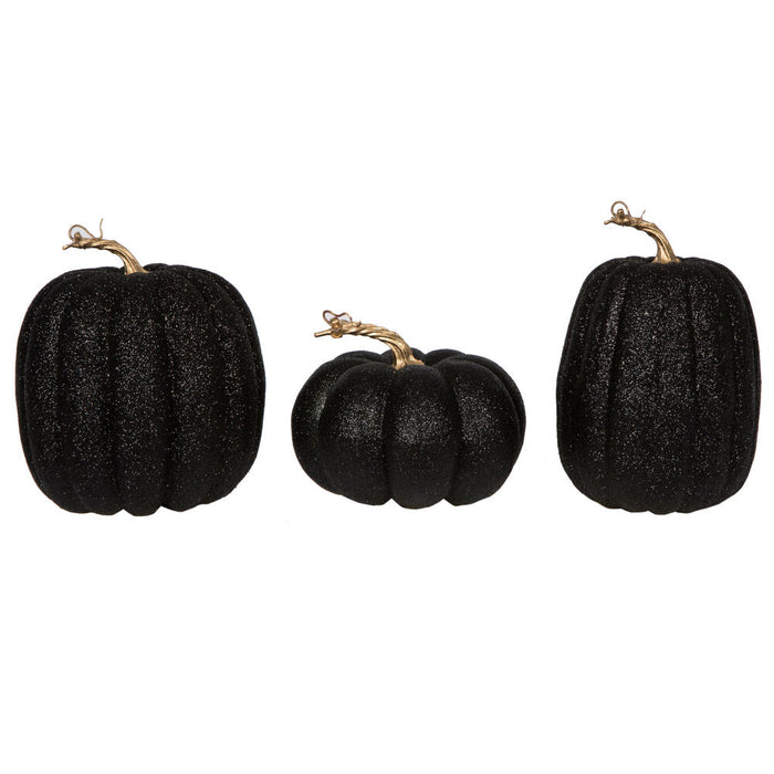 8" Black Pumpkins Assorted Set of Three VCMC225717