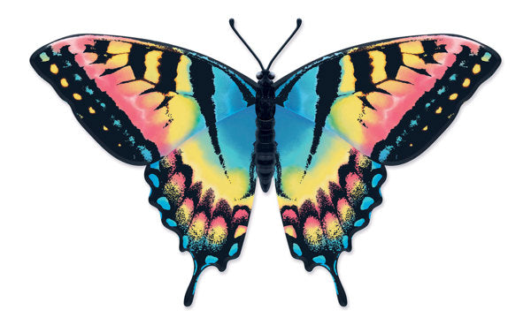 The 13.5L Metal Embossed Butterfly Sign (MD1363H1) displays vibrant blue, pink, yellow, and black wings spread open on a white background.