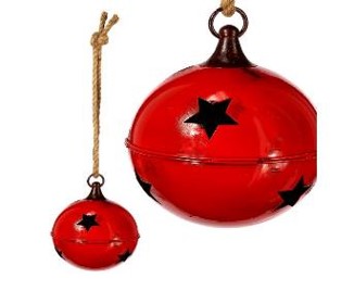 8" Coated Cast Jingle Bell Ornament  Red MTX63149