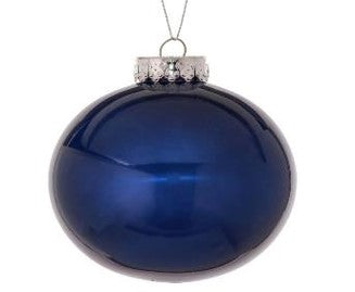 4" "Glass Look" Plastic Ball Ornament Midnight Blue MTX65642