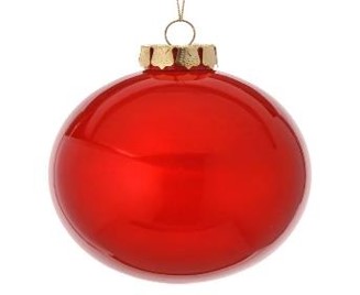 4" "Glass Look" Plastic Ball Ornament Red MTX65642