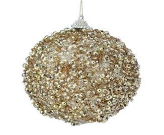 100Mm Glitter Ball Ornament Gold MTX69684