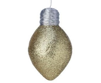 7" Glitter Lightbulb Ornament Gold MTX70543