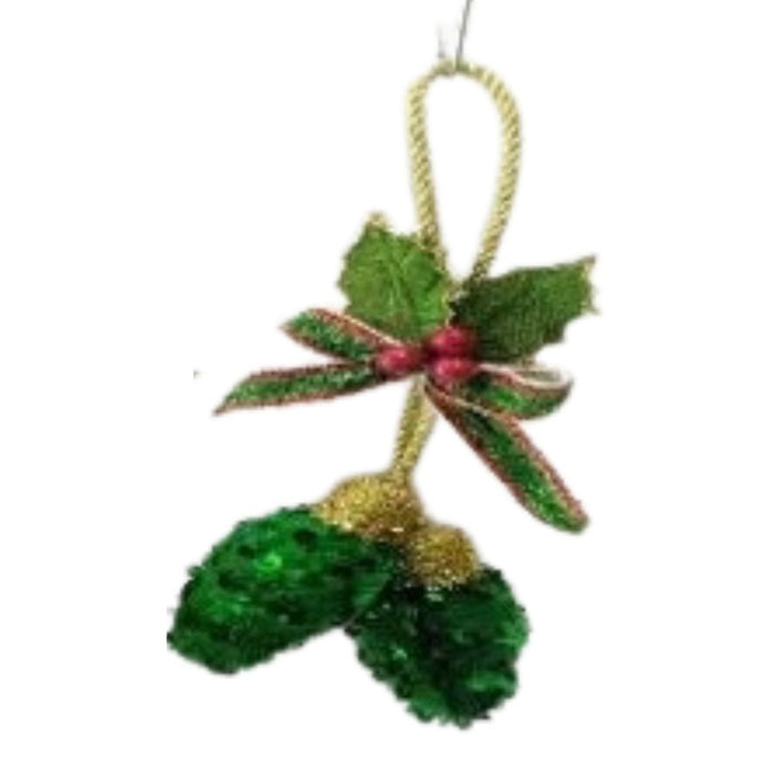The 7.5 Sequin Bulb Drop Ornament (MTX71997) brings holiday cheer with its festive design, featuring sparkling sequins and a gold hanging loop—perfect for decorating your Christmas tree or holiday décor.