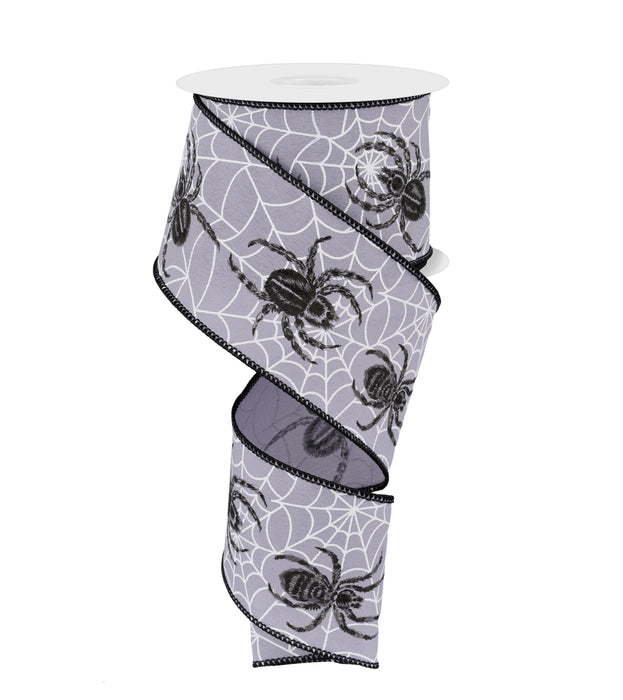 2.5"X10Yd Spider Web/Spider On Pg Fabric Grey/Purple/Black/White RGB127910